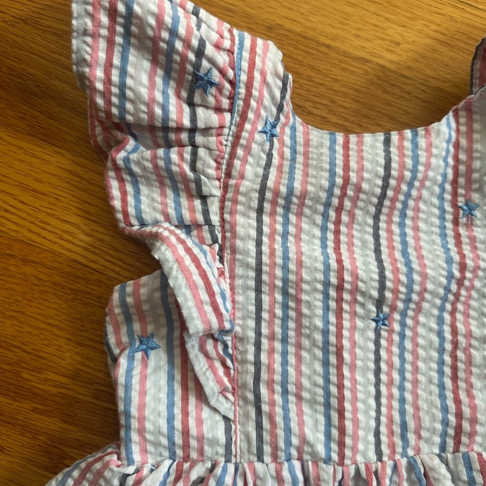 🇺🇸 Cat & Jack 4T Striped Ruffle Dress - Picture 2 of 3